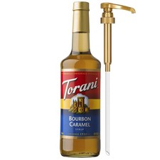 Torani Coffee Syrup, Bourbon Caramel Flavoring for Drinks, Glass Bottle with...