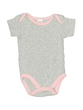 Baby Kiss Girls Gray Short Sleeve Bodysuit 0-3 Months