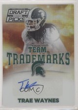 2015 Prizm Collegiate Draft Picks Team Trademarks Silver Trae Waynes Auto pz5