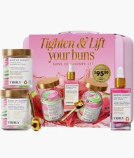 Truly Tighten Lift Your Buns Buns of Glowry Skincare Set 4 Pieces NEW