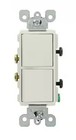 LEVITON DECORA 120/277-V Dual Duplex Combination Rocker Light Switch White 5634W — photo 2