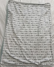 Cloud Island Baby Blanket I Love You Cursive Aqua Thick Soft Sherpa Back A2