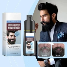 Black Beard Hair Care Agent for Men's Even Beard Coloring Moisturizing and Care
