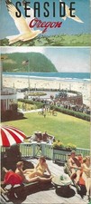 1952 SEASIDE Oregon Photo Brochure Road Map Salt Cairn SP&S Depot Clatsop County