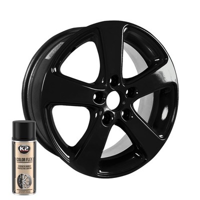 K2 Color Flex SCHWARZ GLANZ 400ml Sprühfolie Felgen Felgenfolie Flüssiggummi