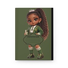 Afro Princess Student Illustration Hardcover Journal Composition Book