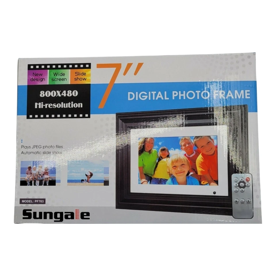 Sungale PF703 7 Inch Wide Screen High Resolution Wall Mount Digital Photo Frame - Image 3 of 4