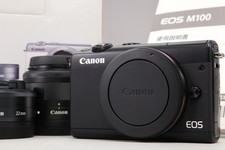 Canon EOS M100 Mirrorless Camera Kit Double Lens Black Excellent Condition Guara