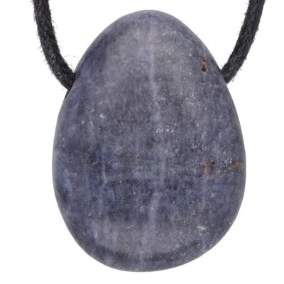 Saphir Tropfenanhänger mit Baumwollband gebohrt | Edelstein Schmuck