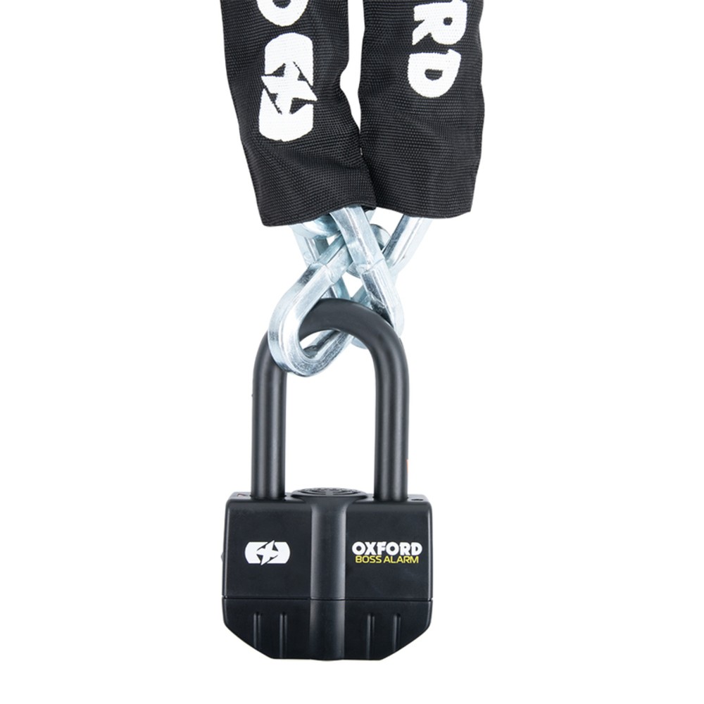 Oxford Boss Alarm 16mm Lock With Alarm 12mm Chain 1.5m Certificado Sold New
