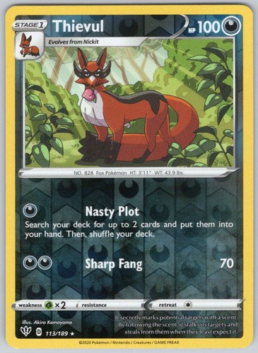 Thievul 113/189 Reverse Holo Darkness Ablaze DAA NM/M