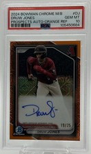 2024 Bowman Chrome Mega Box Druw Jones Prospects Orange Auto PSA 10