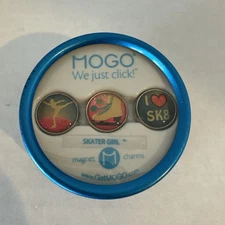 MOGO We Just Clicked "Skater Gilr" 3 Charms with Collectors tin