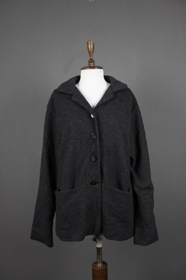 Elemente Clemente Black Long Sleeve Collared Button Front Cardigan Size 3