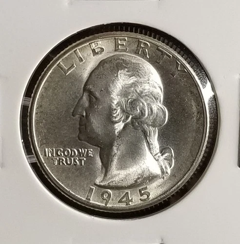 1945-P 25c 90% Silver Washington Quarter Nice BU Uncirculated Condition #1220