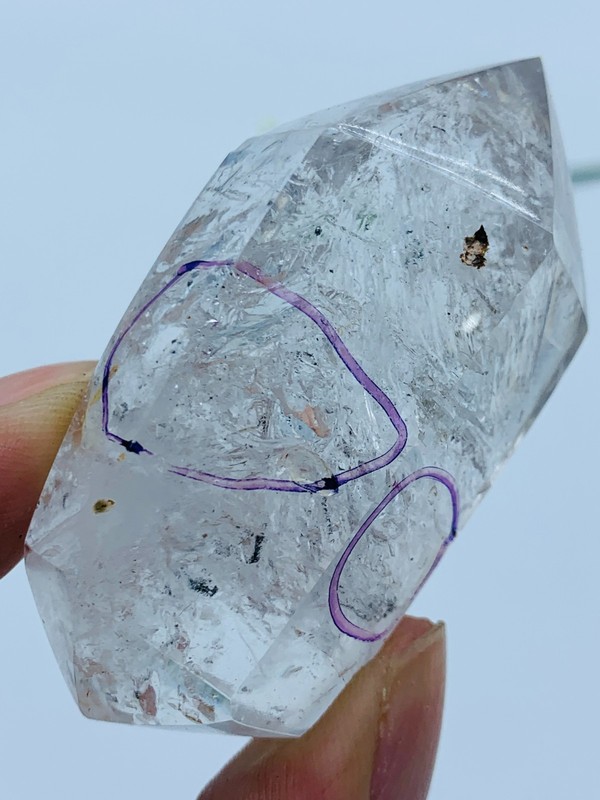 Rare Herkimer Diamond Crystal enhydro+three big moving Water Droplets  71G
