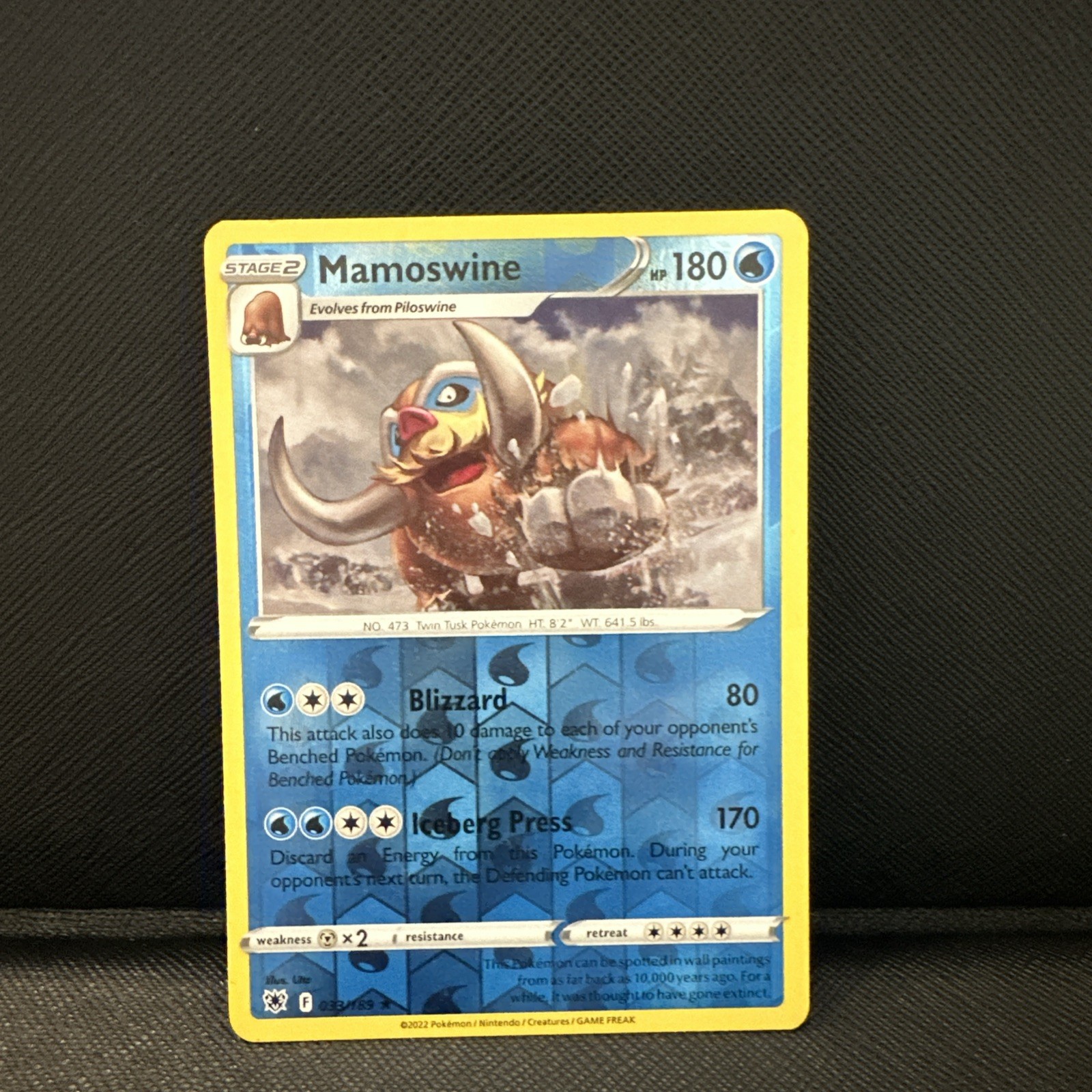POKEMON Card - Mamoswine 033/189 - Reverse Holo - Astral Radiance - NM