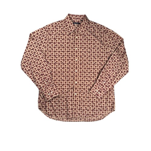 Robert Graham Spoke Gear Print Button Up Hemd Herren XL hellbraun orange dunkelblau - Bild 1 von 8