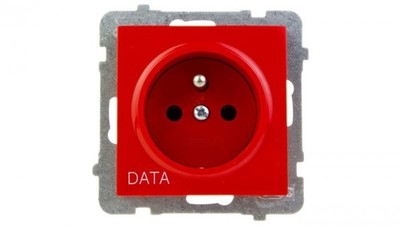 AS Gniazdo pojedyncze z/u DATA czerwone GP-1GZD/m/00