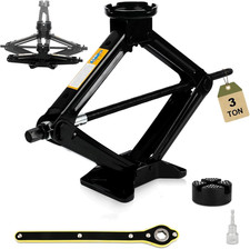 3 Tonne Scissor Jack Kit 3000kg Ratchet Spanner & Drill Adapter Max 45cm For Car