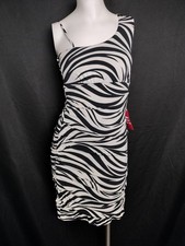 Zebra dress Med bodycon ruched sides party dance clubwear sassy fun cruise