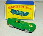 Matchbox Lesney 41 b Jaguar D Type green, fine gray plastic wheels