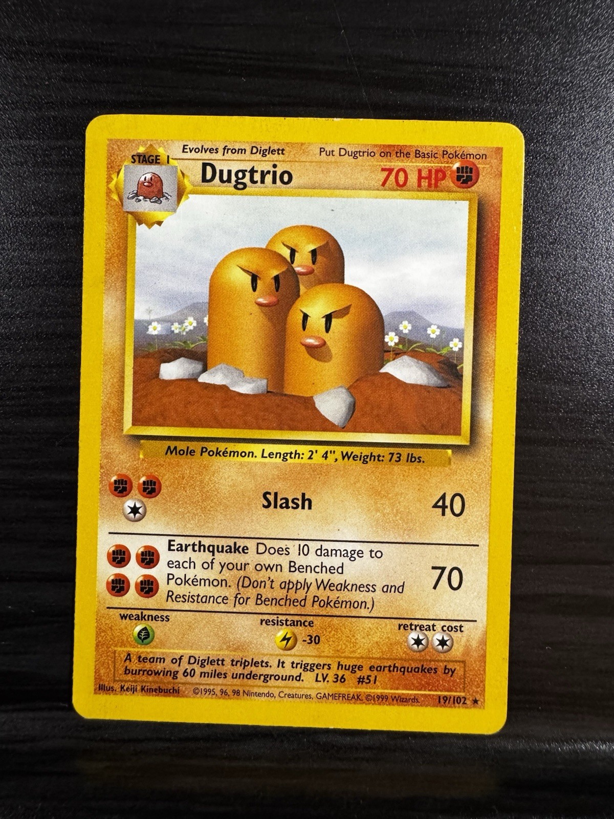 Pokemon TCG | Dugtrio - 19/102 | Base Set Rare | LP