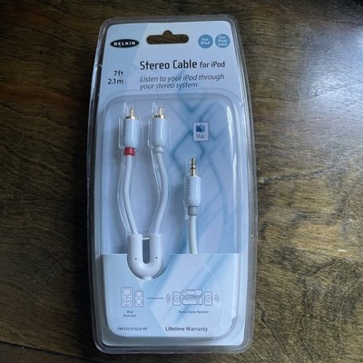 New Belkin Stereo Cable Audio Cable For iPod Mini  2.1m 7ft