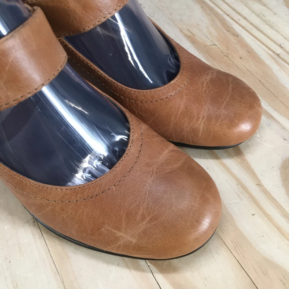 Zapatos Aerosoles Mujer 8.5 Rol Trigo Informal Tacón Mary Jane Cuero Marrón Foto 3 de 4