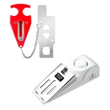 Fuers Portable Door Lock & Door Stop Alarm, Dual Protection Home Security Doo...