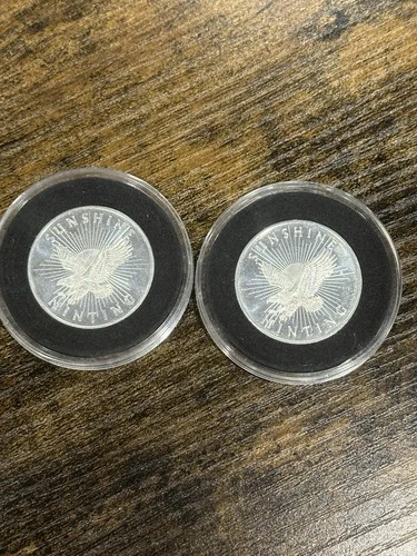 2x 1/2 oz Sunshine Minting Silver Round .999 Fine Silver Eagle Design Lot