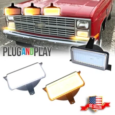 For Chevrolet GMC Pickup Truck Clear Switchback LED Signal Blinker Corner Lights