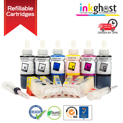 REFILLABLE INK CARTRIDGES Set for CANON CLI-521 PGI-520 cartridge MP980 MP990