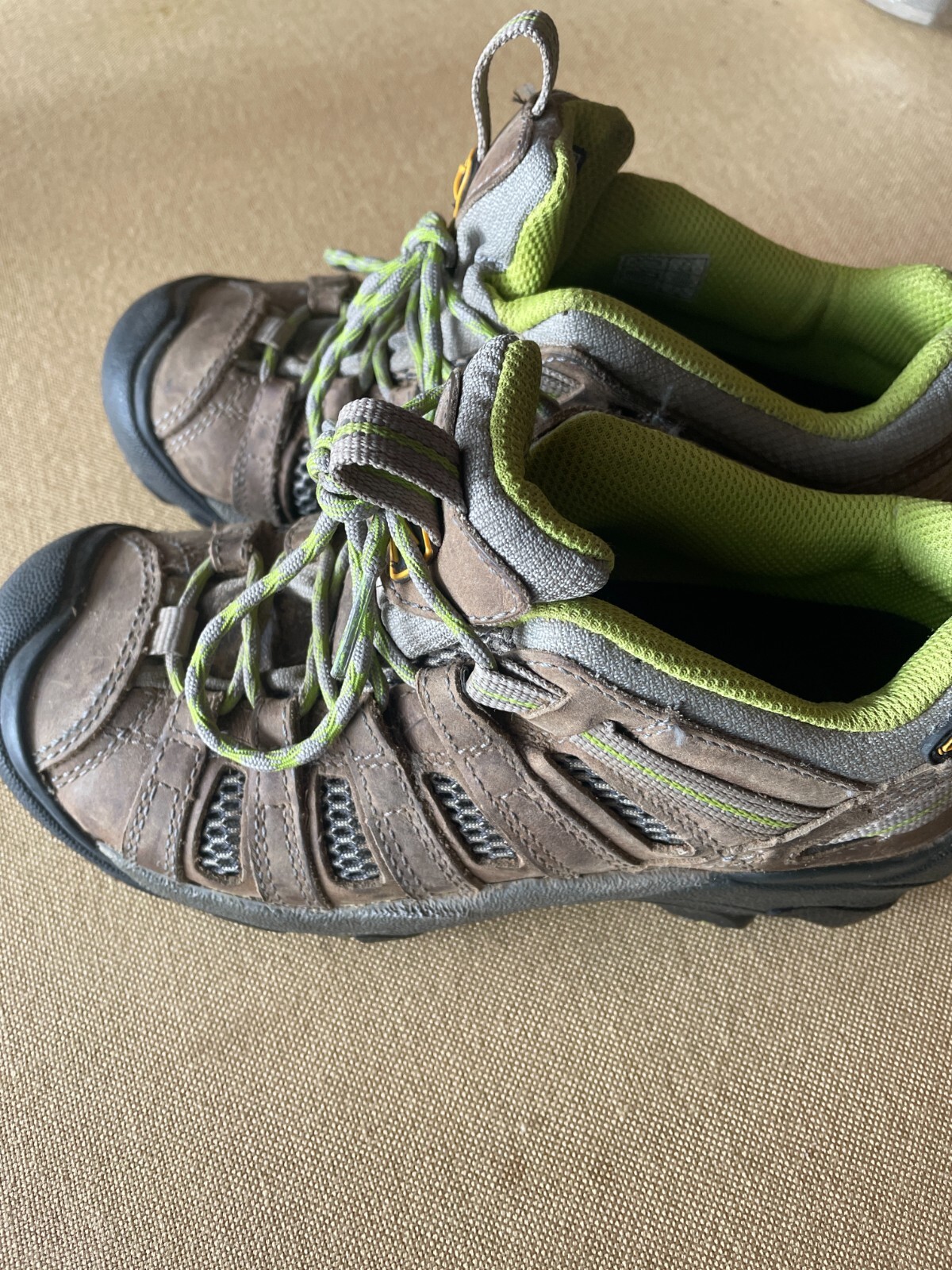 Scarpe da trekking KEENS donna Voyageur in pelle verde marrone taglia 6