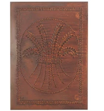 Primitive Country Punched Tin Piesafe Cabinet Panel Wheat in Rustic Tin Color