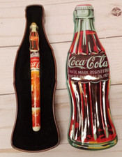 VTG 1996 Coca-Cola Bottle Tin with Coca-Cola Ball Point Pin doesn't write