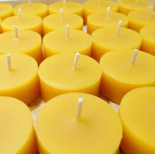 100% Pure Raw Beeswax Tea Lights Candles Organic Hand Made