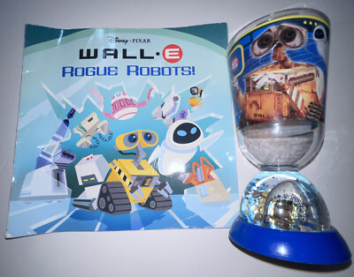 Disney Pixar Wall-e Lot Cup & Book Rogue Robots  designs Walle Eve