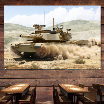 M1A2 SEP V3 Abrams Tank Banner Wall Hanging Flag Armored Weapons ArtWorks Poster