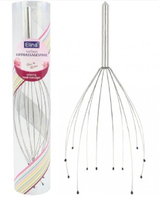Elina Massagespinne Kopfkrauler Massagegerät Metall für den Kopf 23cm mit Noppen