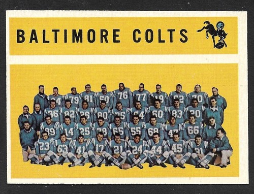1960 TOPPS FOOTBALL #11 COLTS Team Checklist ( Unmarked ) EX-MINT A