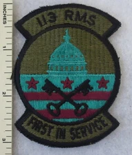 113th RM SQUADRON US AIR FORCE PATCH Subdued USAF Vintage ORIGINAL