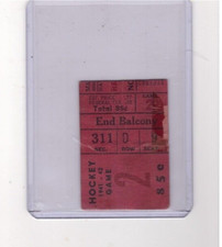 1941-42 TORONTO MAPLE LEAFS @ NY RANGERS HOCKEY TICKET STUB 8-6 SYL APPS 2 GOALS