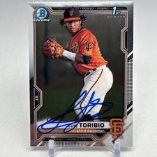 Luis Toribio 2021 Bowman Chrome 1st Chrome SIGNED San Francisco GIANTS BCP-228