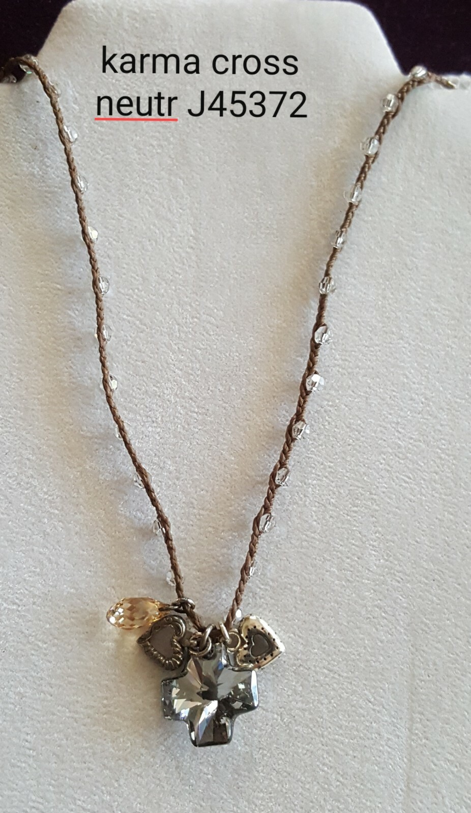 Brighton Karma Cross Neutral cord charm necklace J45372 B44 eBay