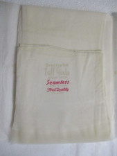 1PR VINTAGE TALL GIRLS RHT SHEER MICRO MESH NYLON STOCKINGS 11 XLONG 37" WHITE