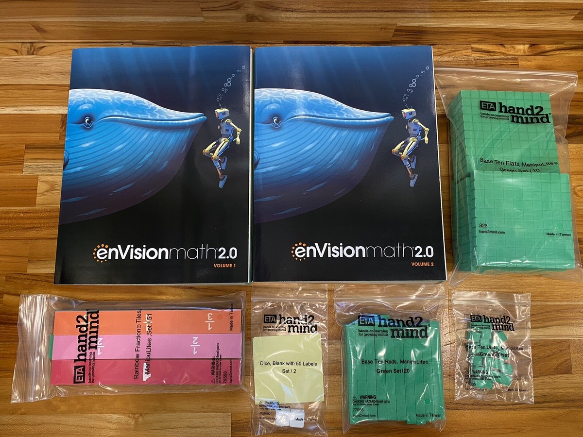 EnVision Math Grade 5 Workbooks & Manipulatives Vol 1 & 2 Common