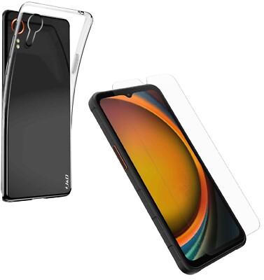 For SAMSUNG GALAXY XCOVER 7 TEMPERED GLASS SCREEN PROTECTOR + SILICONE TPU CASE