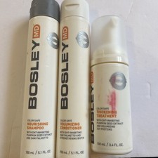 Bosley MD Color Safe Starter Kit Shampoo Conditioner Thickening Treatment