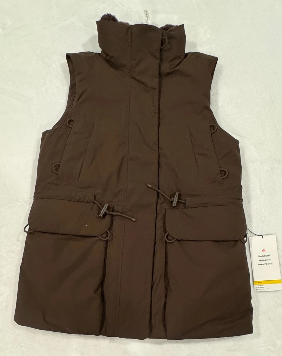 Lululemon Stretchseal Waterproof Down Fill Vest Womens 2 Espresso